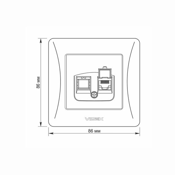 Розетка CAT6 одинарна комп'ютерна кремова VIDEX BINERA | Зображення 4