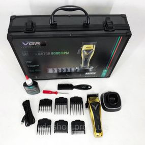 Надійна машинка для стрижки VGR V-015, Машинка для стрижки акумуляторна з насадками NT-15