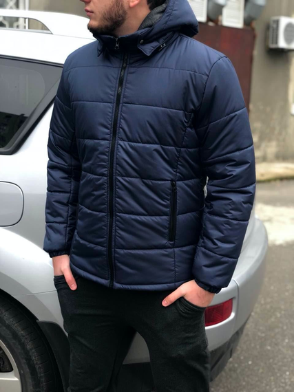 Куртка капюшон зима синий M S | Зображення 3