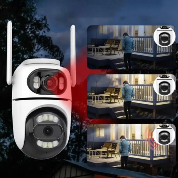 Вулична Wi-Fi камера на 2 об'єктиви, 8MP (від Type-C) Q2/Поворотна камера відеоспостереження/WiFi камера спостереження | Зображення 5