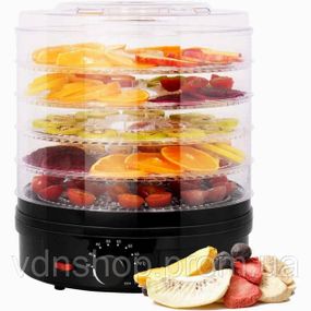 Сушарка для фруктів та овочів 5 ярусів 800Вт чорний Rainberg RB-912 електро дегідратор GT-13