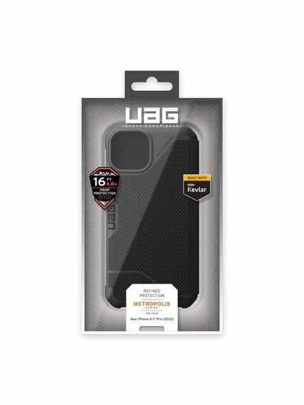 Чохол UAG для Apple iPhone 14 Pro Metropolis, Kevlar Black (114046113940) | Зображення 8