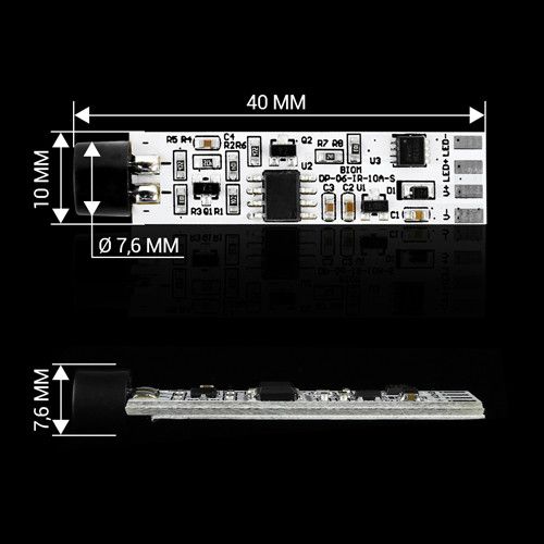 Оптический датчик DP-06-IR-10A-S IR ON\OFF торцевой 10А DC12V для LED лент | Зображення 4