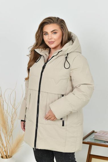 Жіноча куртка батал арт. 5609 бежевого кольору