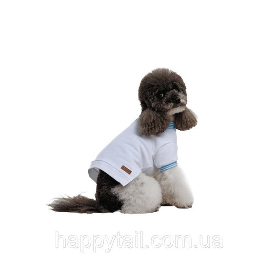 Футболка поло для собак Pet Fashion Polo белая летняя хлопковая Размер M | Зображення 1