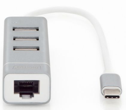 Концентратор-адаптер DIGITUS USB Type-C, 3xUSB+Fast Ethernet (DA-70253) | Зображення 2