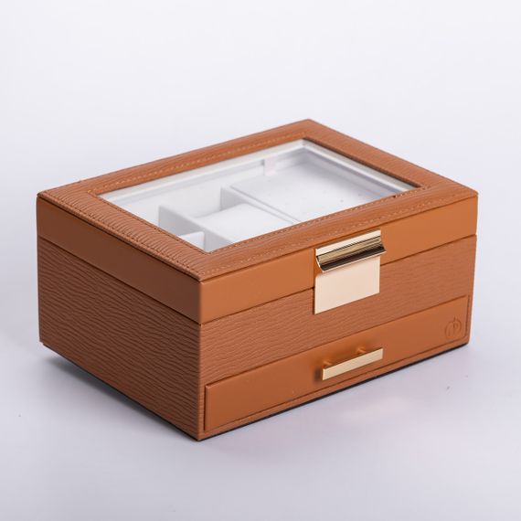 Скринька для прикрас з еко шкіри 2 яруси органайзер для ювелірних виробів | Зображення 6