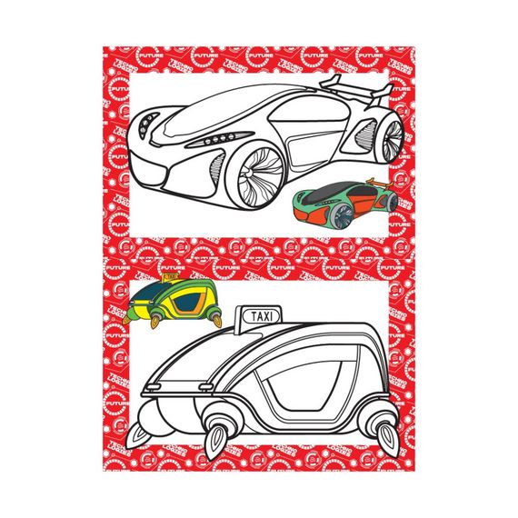 Книжка розмальовка "Авто майбутнього" РМ-48-47 с цветными подсказками | Зображення 1