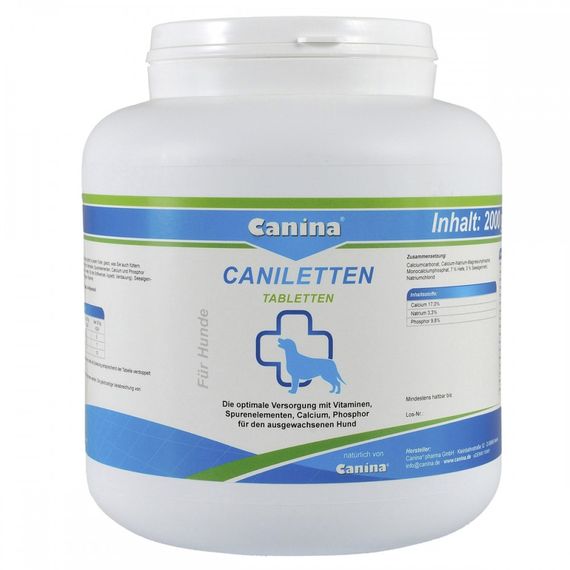 Витамины Canina Caniletten комплекс для взрослых собак, 2000 г (1000 табл)