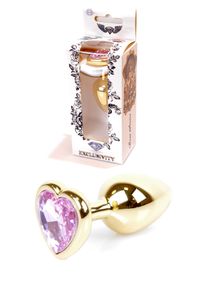 Анальна пробка B - Series HeavyFun Jawellery Gold Heart, рожева