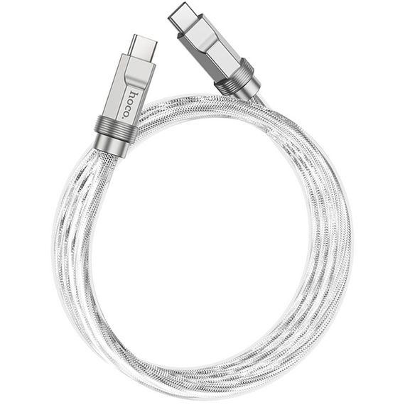 Дата кабель Hoco U113 Solid 100W Type-C to Type-C (1m) Silver | Зображення 1