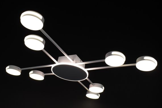 Люстра світлодіодна стельова LED світильник для квартири на стелю лед 27565 Білий 10х100х100 см. | Зображення 3