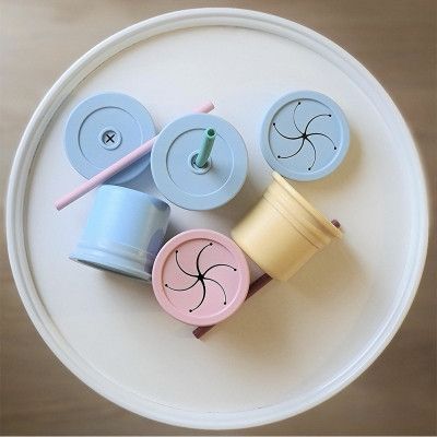 Поильник-непроливайка MinikOiOi Sip+Snack (Aqua Green/Powder Grey) (101100107) | Зображення 5