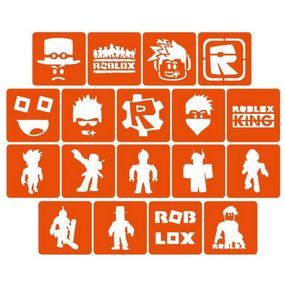 Набір трафаретів для біо-тату "Roblox" Roblox_5x5_18_1