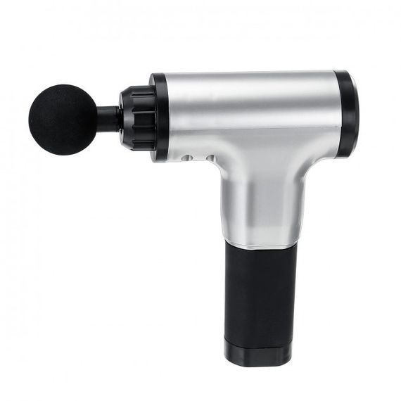 Портативний ручний м'язовий масажер для тіла Fascial Gun HG-320 Silver-Black | Зображення 2