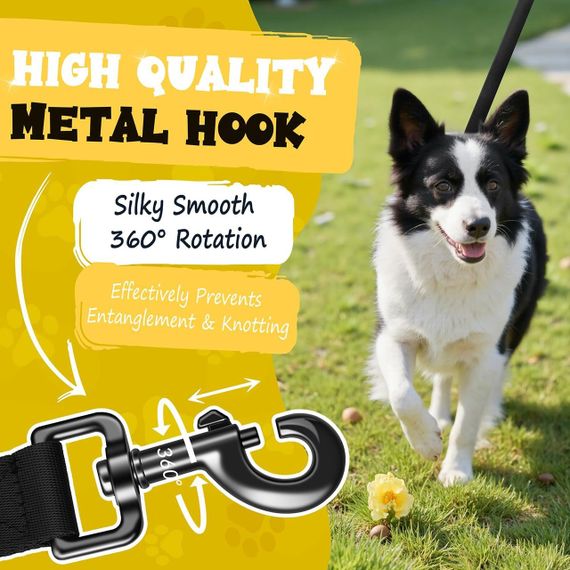 Длинный поводок для собак 20 м нейлоновый, крепкая шлейка с металлическим карабином для дрессировки и прогулок | Зображення 3