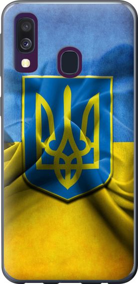 Чехол на Samsung Galaxy A40 2019 A405F Флаг и герб Украины 1 "375u-1672-17620"