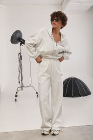 Спортивний костюм із худі та прямими штанами на затяжках - світло-сірий цвет, S (є розміри)