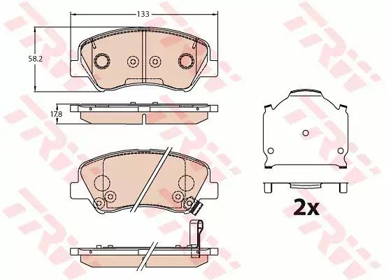 Колодки гальмівні дискові HYUINDAI/KIA Accent/Rio F'18, TRW (GDB3630)