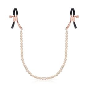 Зажимы для сосков с жемчужной цепочкой Rosy Gold - Nipple Clamps Pearls Sex Aura