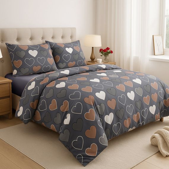 Комплект постільної білизни SoundSleep Loretta бязь Євро 200х220 см сірий (2800004737937)