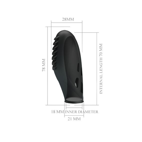 Насадка на палець - Pretty Love Gilo Finger Vibrator Black Sex Aura | Зображення 3