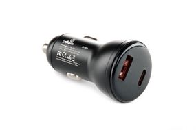 Автомобильное зарядное устройство USB/Tipe-C (12/24V - 5V 3A) черный 12 Atelie