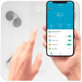 Ваги підлогові Adler AD 8186 Smart, білі, Bluetooth (UA-01)