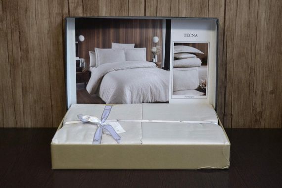 Постельное белье First Choice Jacquard Satin 200х220 Tecna Champagne | Зображення 2