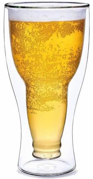 Стакан «Beer Bottle» 350мл з подвійними стінками, скляна термокружка | Зображення 1