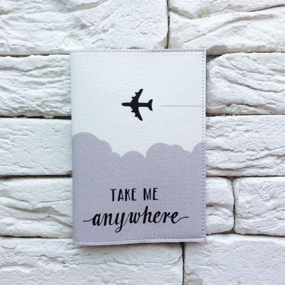Обкладинка для паспорта Take me anywhere (сірий) | Зображення 1