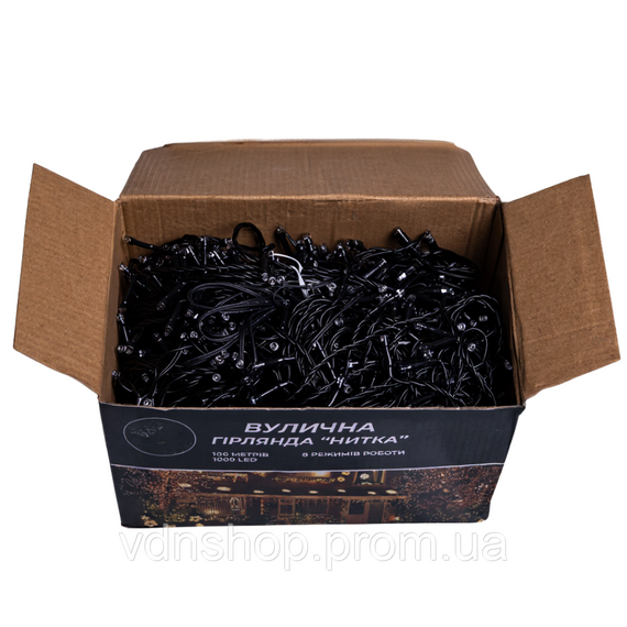 Гирлянда Рождественская фея уличная 100 (м) 1000 LED черный провод Синий CF1000L100MBBL | Зображення 1