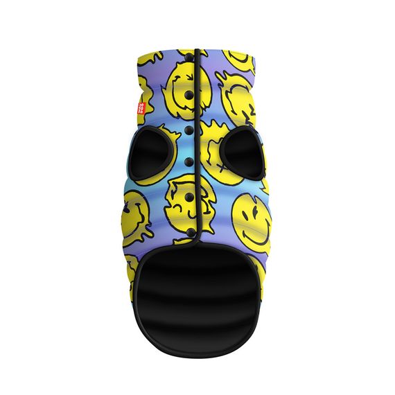 Курточка для собак WAUDOG Clothes малюнок "Смайли на блакитному", XS22, В 33-36 см, С 19-22 см