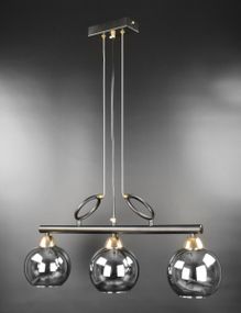 Люстра підвісна на 3 лампочки 26552 Чорний 40-190х15х65 см.