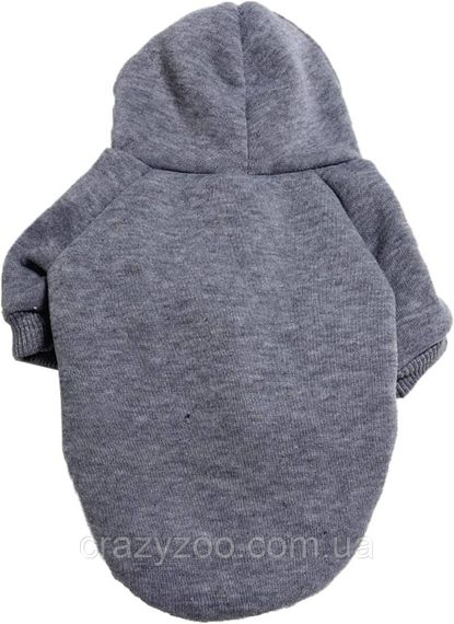 Худи для собак и котов EcoToys Grey XL серое A: 37 см B: 43 см C: 29 см X-7055 | Зображення 1
