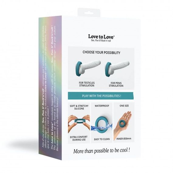 Эрекционное кольцо широкое Love To Love COOL RING - TEAL ME | Зображення 6