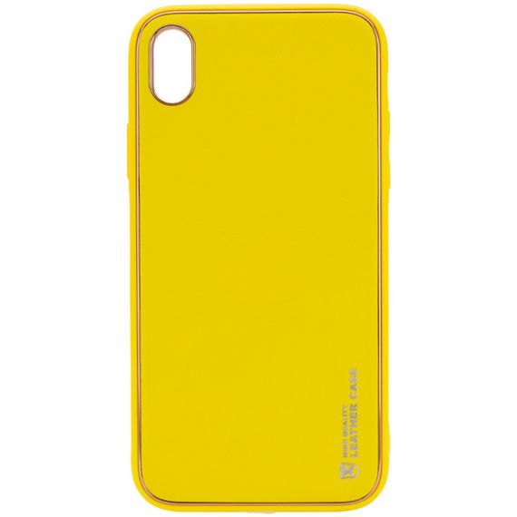 Шкіряний чохол Xshield для Apple iPhone X/XS (5.8") Бузковий / Dasheen Жовтий / Yellow