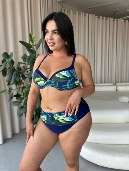 Роздільний купальник PLUS SIZE з високими плавками та сформованими чашками у бюсті | Зображення 3
