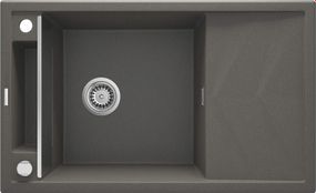Мийка кухонна Deante Magnetic, граніт, прямокут., з крилом, 820х500х219мм, чаша - 1, накладна, антрацит (ZRM_T113)