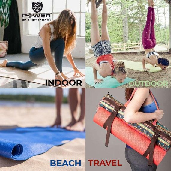 Килимок для йоги та фітнесу 173 х 61 х 0.6 см Power System PS-4014 FITNESS-YOGA MAT Orange | Зображення 5