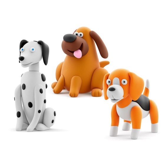 Набор пластилина "Собаки-Друзья: Далматинец Турбо, Лабрадор Ням-Ням, Бигль Воки" ЛИПАКА 60058-UA01 самостоятельно затвердевает | Зображення 2
