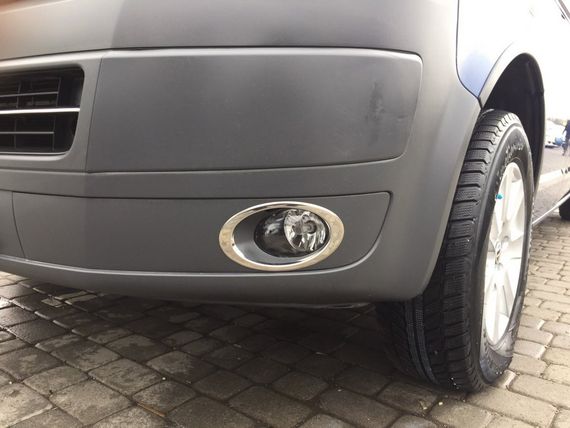 Окантовка на протитуманки (2 шт., нерж.) OmsaLine - Італійська нержавійка для Volkswagen T5 2010-2015 рр | Зображення 1