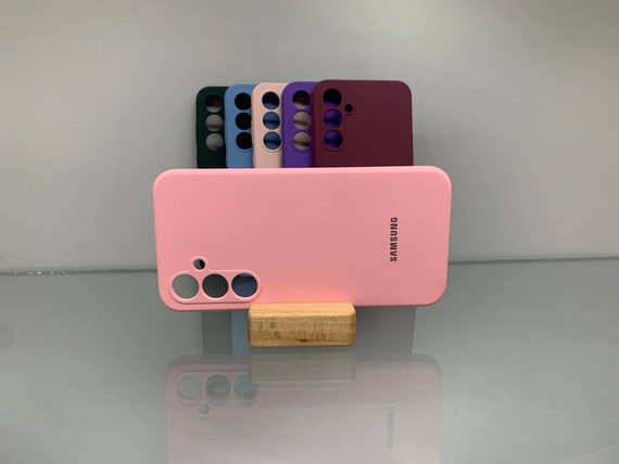 Samsung A35 Протиударний чохол з логотипом софт тач рожевий