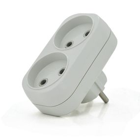 Розетка двійник без заземлення A202, White, Q18