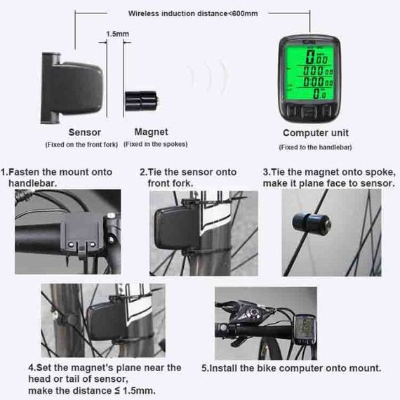 Велосипедный компьютер SunDing SD-563C беспроводной GZ-43