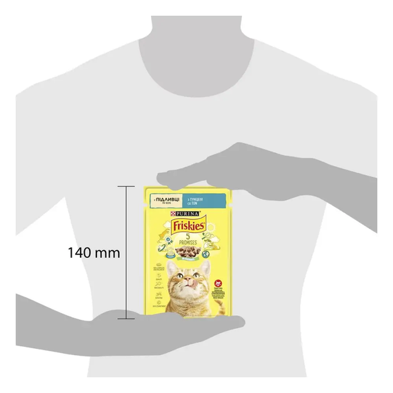 Влажный корм пауч Purina Friskies pouch для кошек кусочки в подливе с тунцом, 85г | Зображення 2