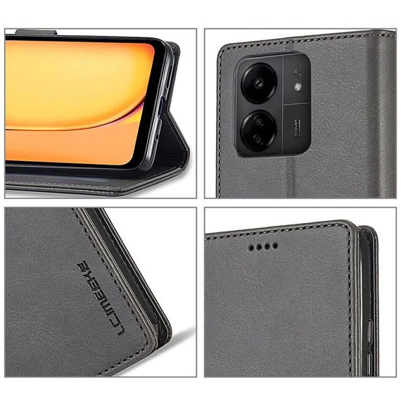 Чохол книжка iMeeke для Xiaomi Redmi 13C колір Сірий | Зображення 5
