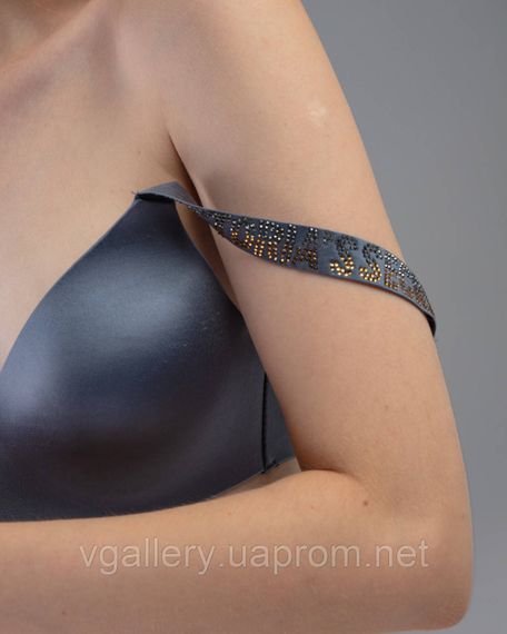 Комплект жіночої безшовної білизни Victoria`s Secret GOLD із золотими стразами Сірий колір - 80C | Зображення 2