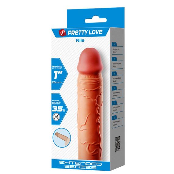 Насадка на член - Pretty Love Nile Penis Extender +1" Flesh sexstyle | Зображення 8