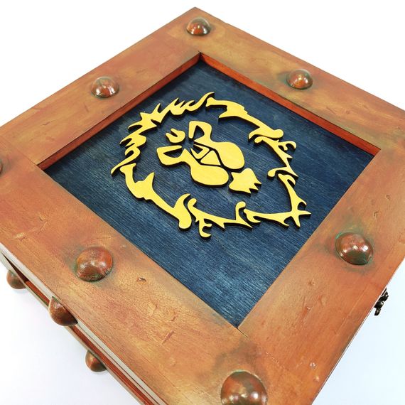 Ящик з кришкою World of Warcraft Альянс 25,5х25,5х14 см Майстерня містера Томаса Дерево Лак | Зображення 2